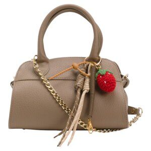 DIVINA FIRENZE Made In Italy Leather Mini Satchel With Strawberry Charm $59.99